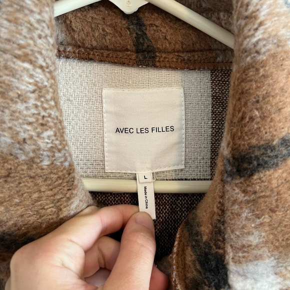 Avec Les Filles Button Down Plaid Shacket- Size Large - Picture 5 of 7